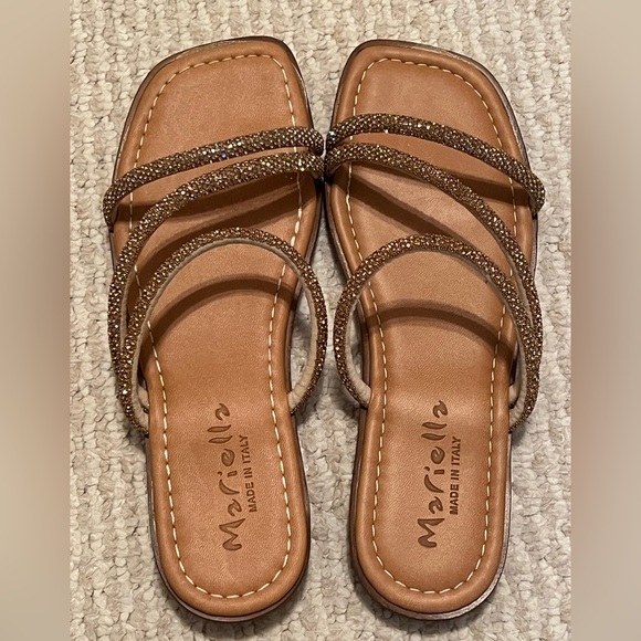 Women's Sandals Collection- Black, Brown, White Sizes 7-7.5 - Picture 3 of 8